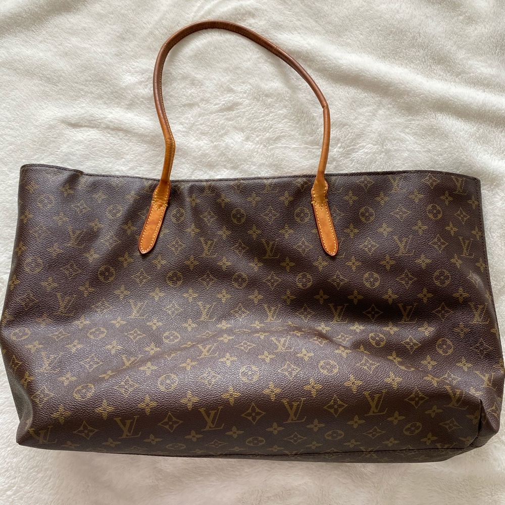 Extra large brown leather tote